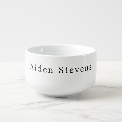 Stylish Simple Plain Black  White Minimalist Soup Mug