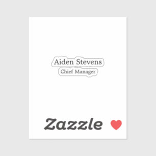 Stylish Simple Plain Black & White Minimalist Sticker