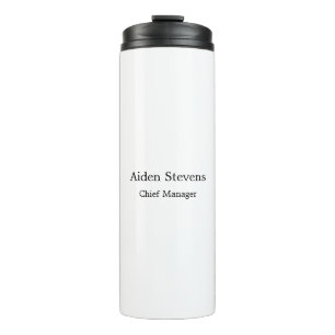 Stylish Simple Plain Black & White Minimalist Thermal Tumbler