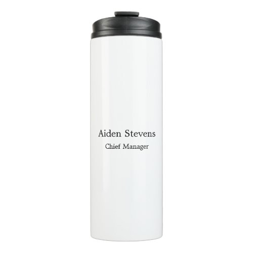 Stylish Simple Plain Black  White Minimalist Thermal Tumbler