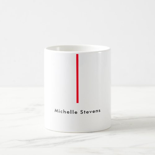 Stylish Simple Plain Black  White Red Minimalist Coffee Mug