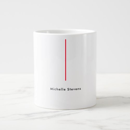 Stylish Simple Plain Black  White Red Minimalist Giant Coffee Mug