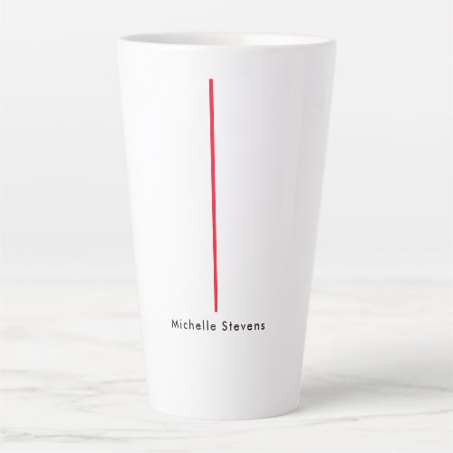 Stylish Simple Plain Black  White Red Minimalist Latte Mug