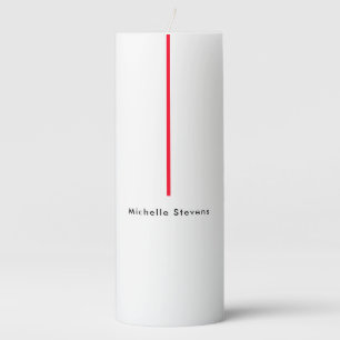 Stylish Simple Plain Black & White Red Minimalist Pillar Candle