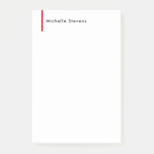 Stylish Simple Plain Black  White Red Minimalist Post_it Notes