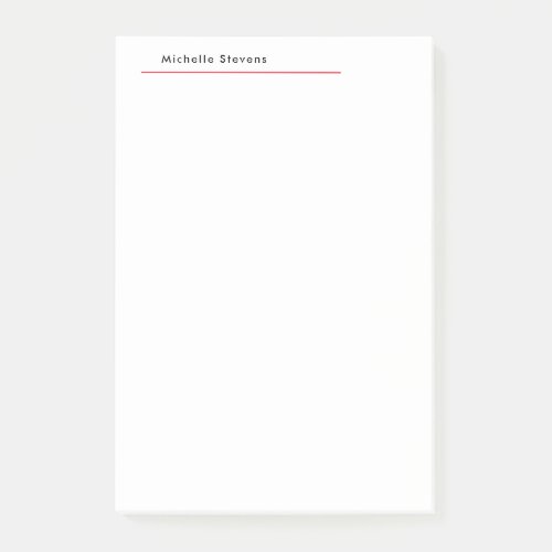 Stylish Simple Plain Black  White Red Minimalist Post_it Notes