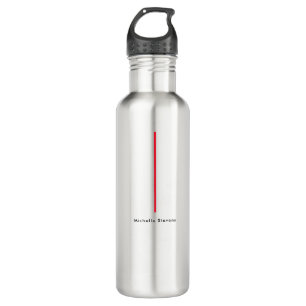 Stylish Simple Plain Black & White Red Minimalist Stainless Steel Water Bottle