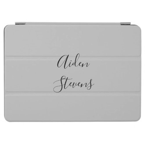 Stylish Simple Plain Grey Minimalist Calligraphy iPad Air Cover
