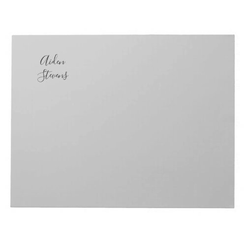 Stylish Simple Plain Grey Minimalist Calligraphy Notepad