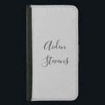 Stylish Simple Plain Grey Minimalist Calligraphy Samsung Galaxy S5 Wallet Case<br><div class="desc">This simple,  minimalist and plain design is for you. How about this design that will draw attention to you?</div>
