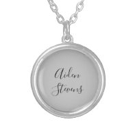 Stylish Simple Plain Grey Minimalist Calligraphy