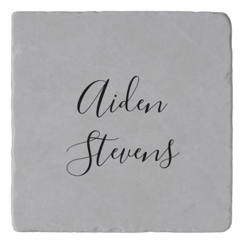 Stylish Simple Plain Grey Minimalist Calligraphy Trivet