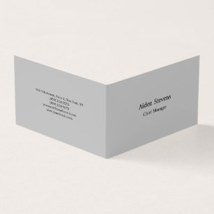Stylish Simple Plain Grey White Minimalist Business Card