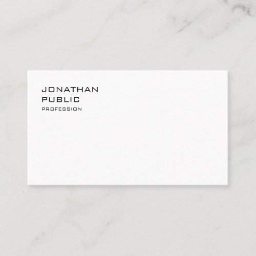 Stylish Simple Plain Modern Minimalist Elegant Business Card