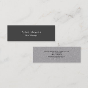 Stylish Simple Plain Premium Grey Minimalist Mini Business Card
