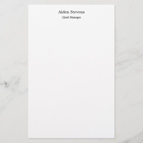 Stylish Simple Plain White Minimalist Stationery