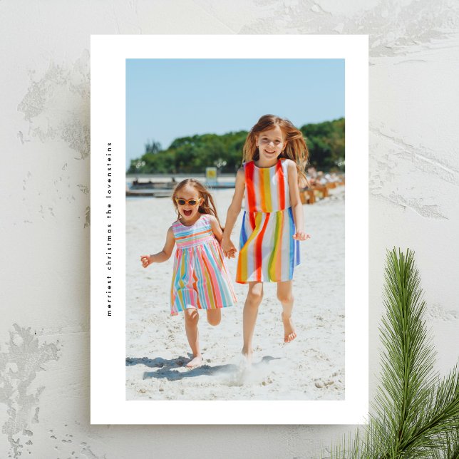 Stylish Simple Side Ways Christmas Photo Frame Holiday Card (Creator Uploaded)