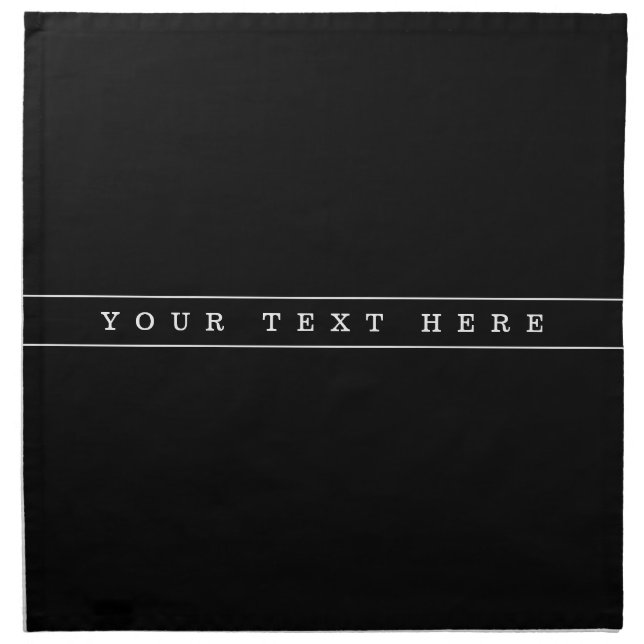 Stylish Simple Text & Thin Stripes Cloth Napkin (Front)