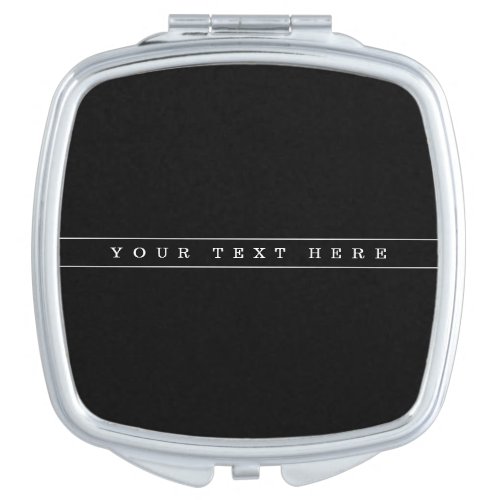 Stylish Simple Text  Thin Stripes Compact Mirror