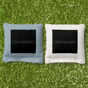 Stylish Simple Text & Thin Stripes Cornhole Bags
