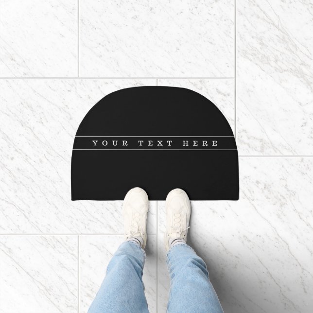 Stylish Simple Text & Thin Stripes Doormat (Indoor)