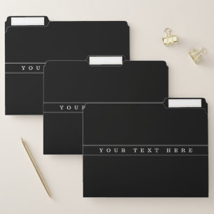 Stylish Simple Text & Thin Stripes File Folder