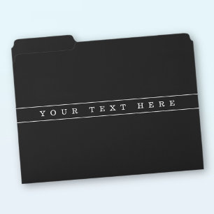 Stylish Simple Text & Thin Stripes File Folder