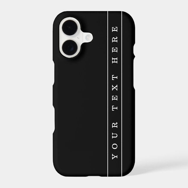 Stylish Simple Text & Thin Stripes Iphone Case (Back)