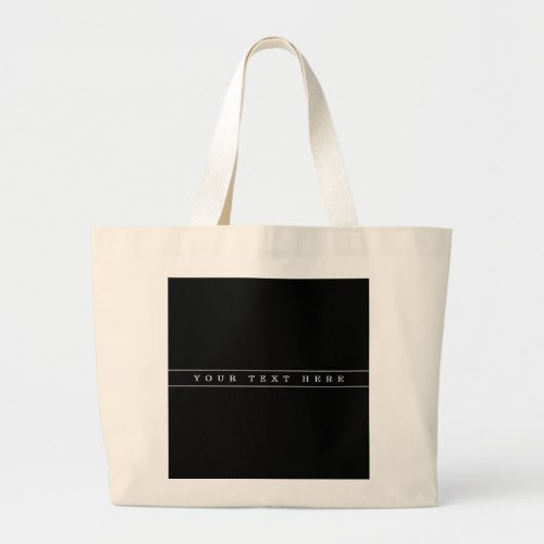 Stylish Simple Text  Thin Stripes Large Tote Bag