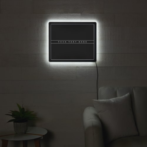 Stylish Simple Text  Thin Stripes LED Sign