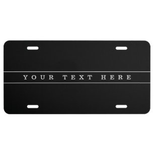 Stylish Simple Text & Thin Stripes License Plate