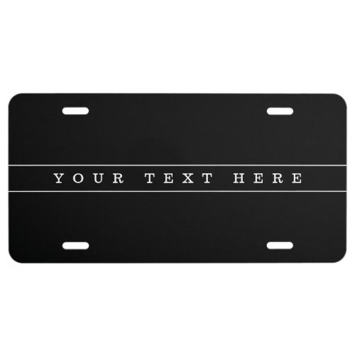 Stylish Simple Text  Thin Stripes License Plate