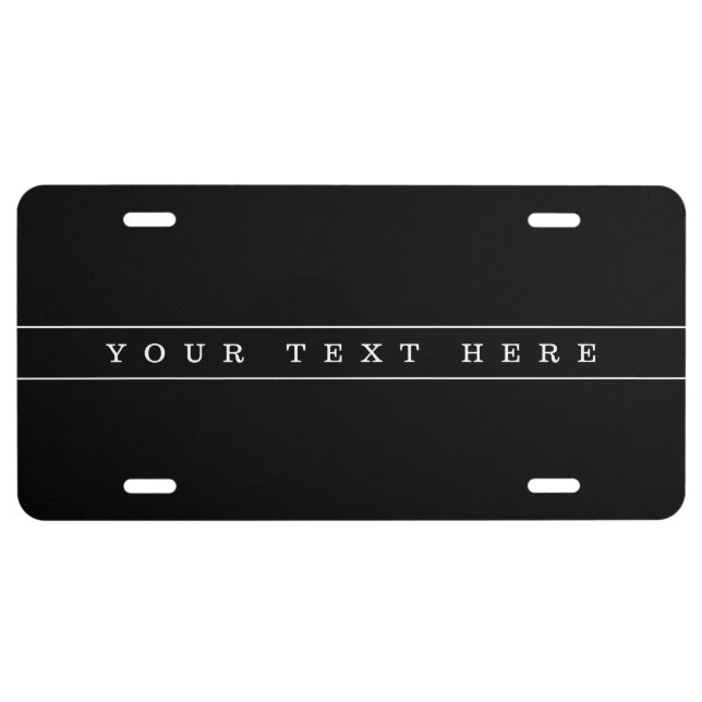 Stylish Simple Text & Thin Stripes License Plate (Front)