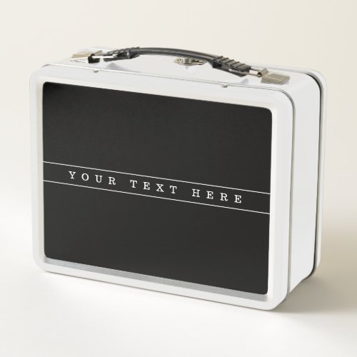 Stylish Simple Text  Thin Stripes Metal Lunch Box