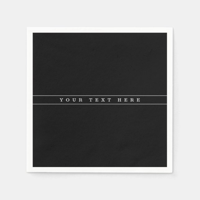 Stylish Simple Text & Thin Stripes Napkins (Front)