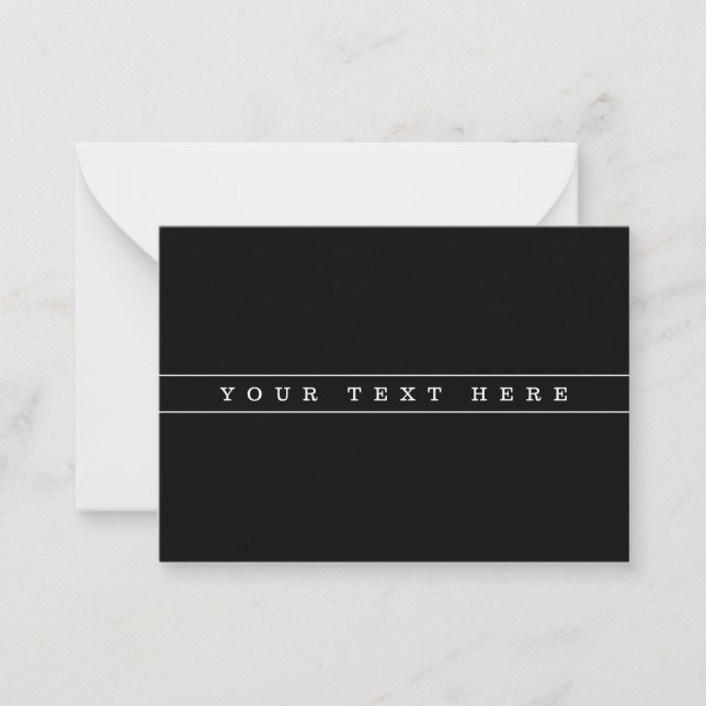 Stylish Simple Text & Thin Stripes Note Card (Front)