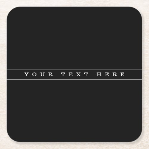 Stylish Simple Text  Thin Stripes Square Paper Coaster