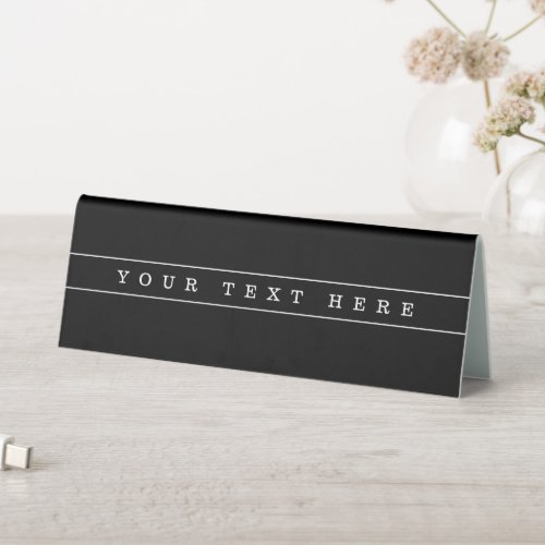 Stylish Simple Text  Thin Stripes Table Tent Sign
