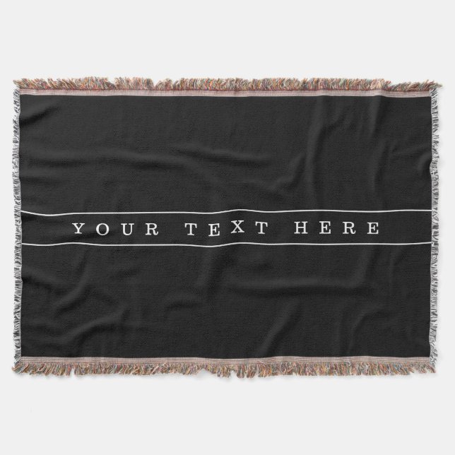 Stylish Simple Text & Thin Stripes Throw Blanket (Front)