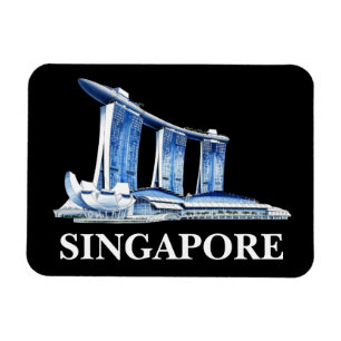 Stylish Singapore Skyline Travel Magnet