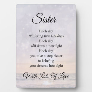Stylish Sister Love and Encouragement gift Plaque