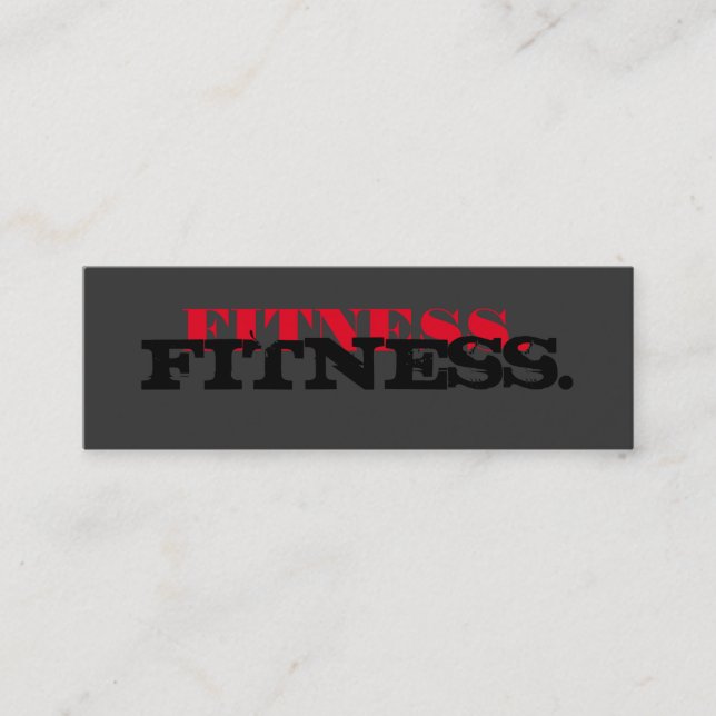 Stylish Skinny Plain Gray Fitness Business Card (Front)