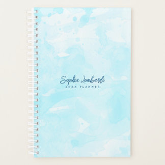 Stylish Sky Blue Watercolor Wash Planner