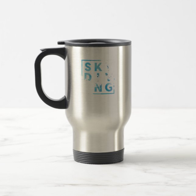 Stylish Skydiving Extreme Sports Skydiver Parachut Travel Mug (Left)