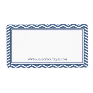 Stylish Slate Blue Chevron Beauty Boutique Website Label