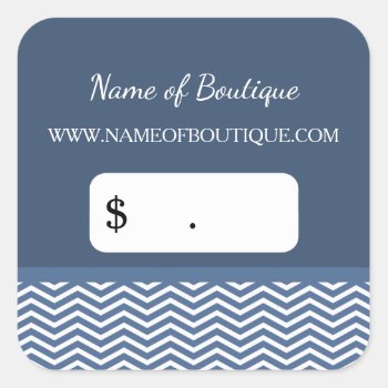 Stylish Slate Blue Chevrons Boutique Price Tags by GirlyBusinessCards at Zazzle