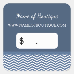 Stylish Slate Blue Chevrons Boutique Price Tags