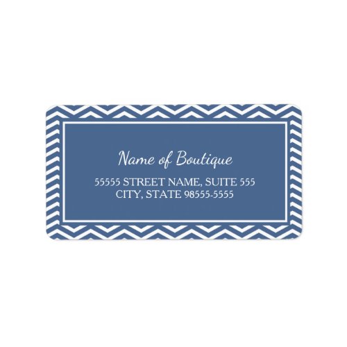 Stylish Slate Blue Chevrons Label