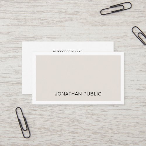 Stylish Sleek Design Modern Plain Professional Business Card