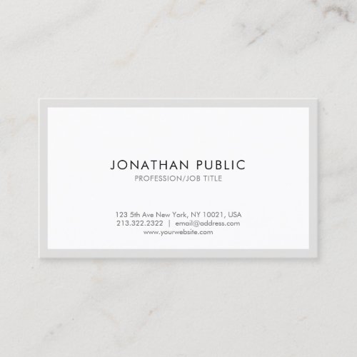 Stylish Sleek Modern Elegant Minimalist Graceful Business Card
